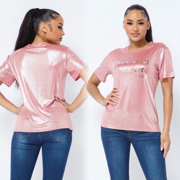 Pink foil thou should not try me tee - Picture 4 of 9